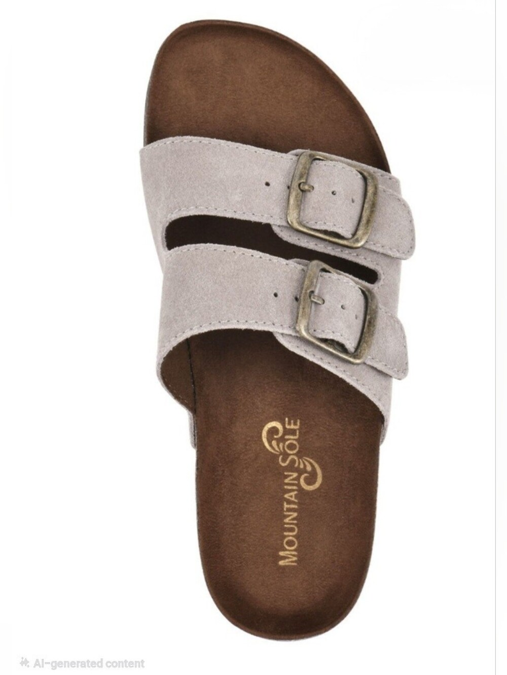 Women's Double Buckle Leather Sandal